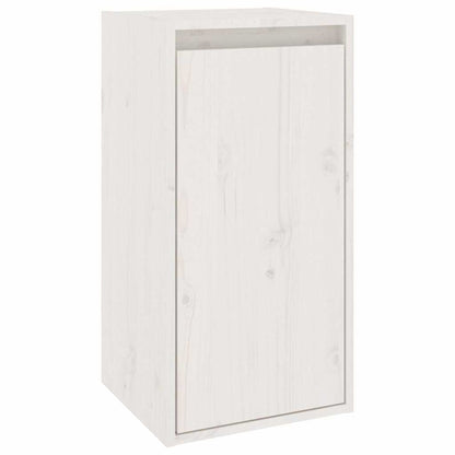 2 Piece TV Cabinet Set White Solid Wood Pine