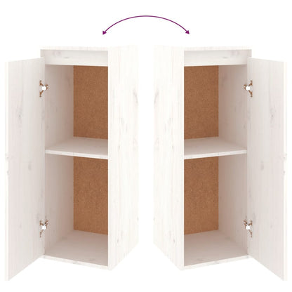 TV Cabinets 2 pcs White Solid Wood Pine