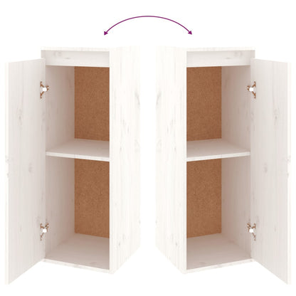 TV Cabinets 3 pcs White Solid Wood Pine