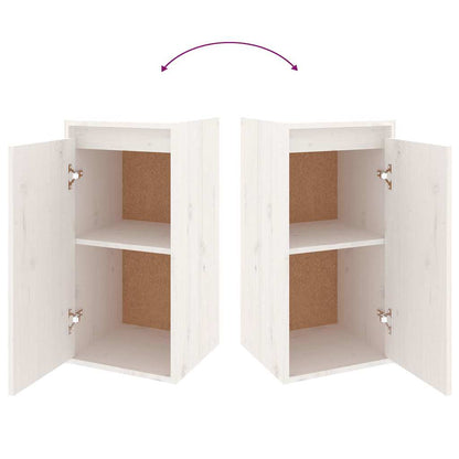 4 Piece TV Cabinet Set White Solid Wood Pine