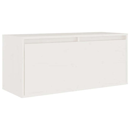 8 Piece Wall-mounted TV Cabinet Set White Solid Wood Pine