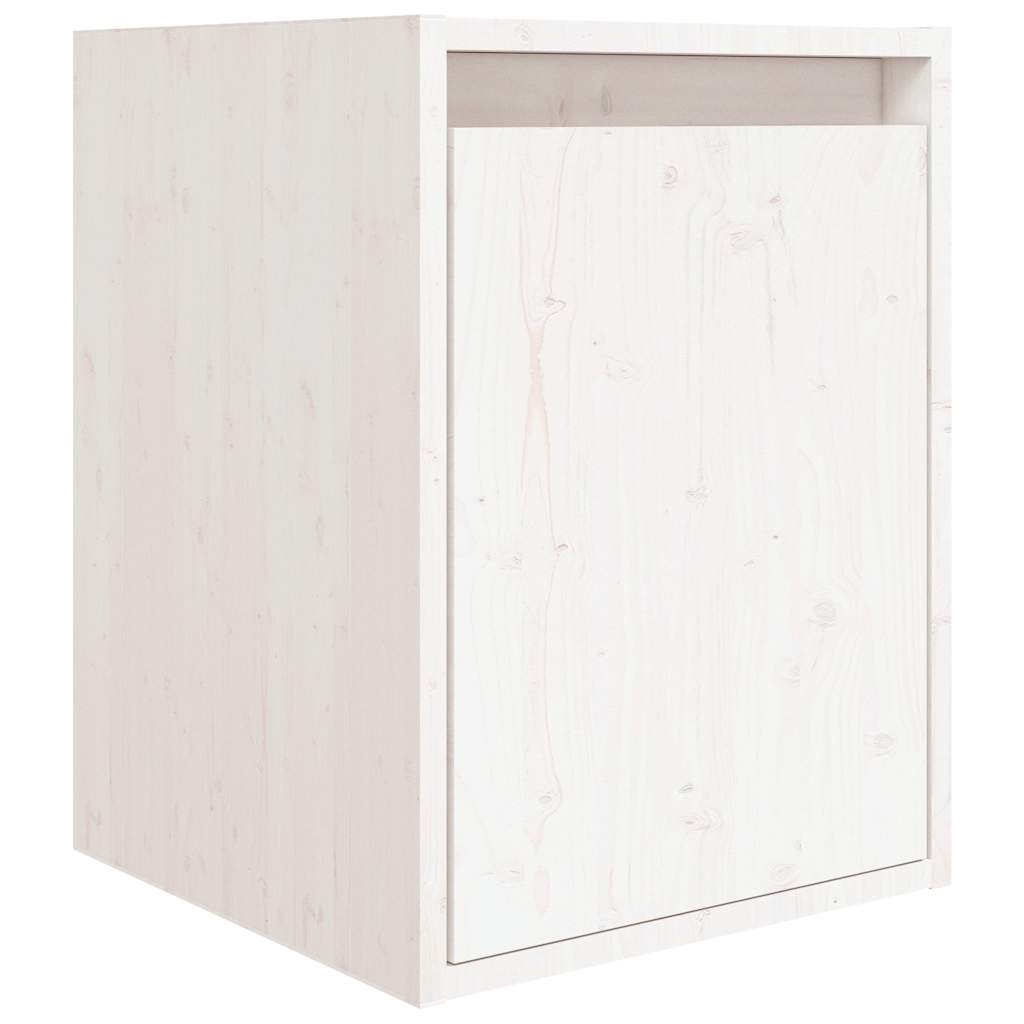8 Piece Wall-mounted TV Cabinet Set White Solid Wood Pine
