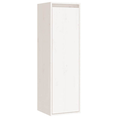 8 Piece Wall-mounted TV Cabinet Set White Solid Wood Pine