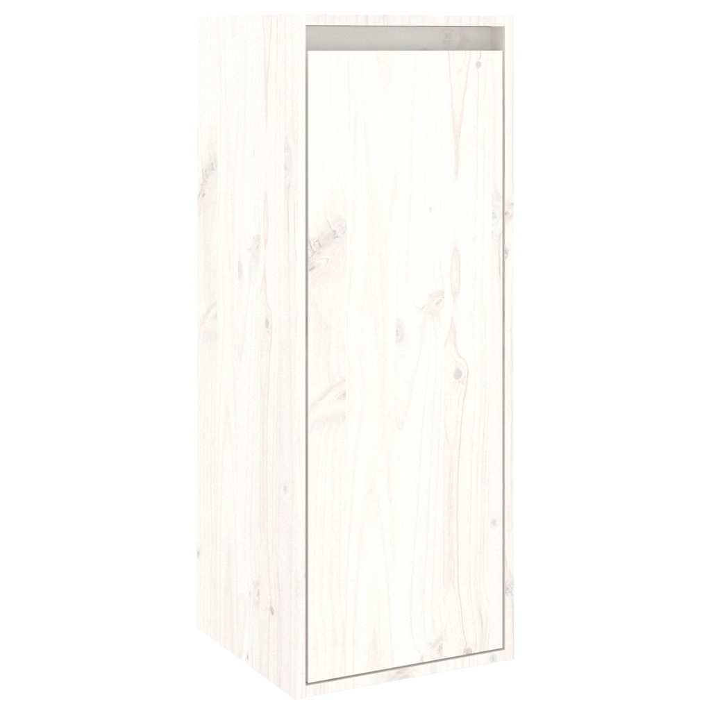 6 Piece TV Cabinet Set White Solid Wood Pine