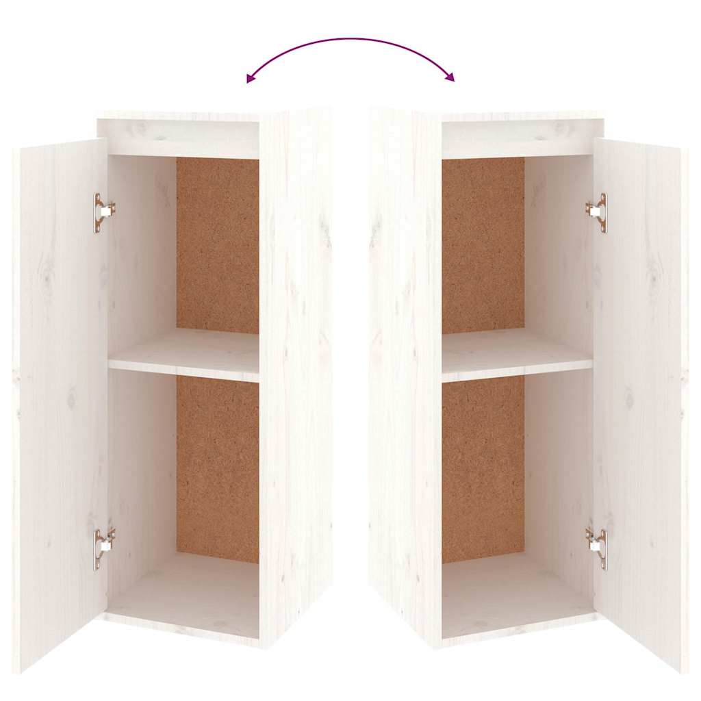 6 Piece TV Cabinet Set White Solid Wood Pine