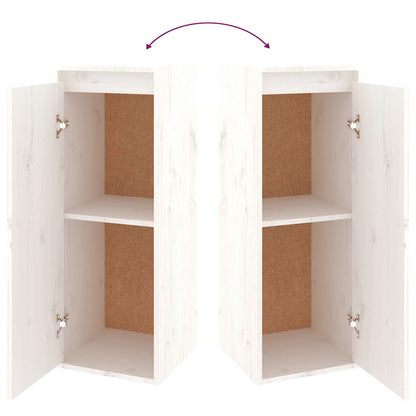 TV Cabinets 4 pcs White Solid Wood Pine