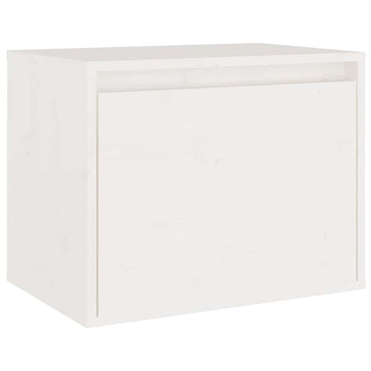 4 Piece TV Cabinet Set White Solid Wood Pine