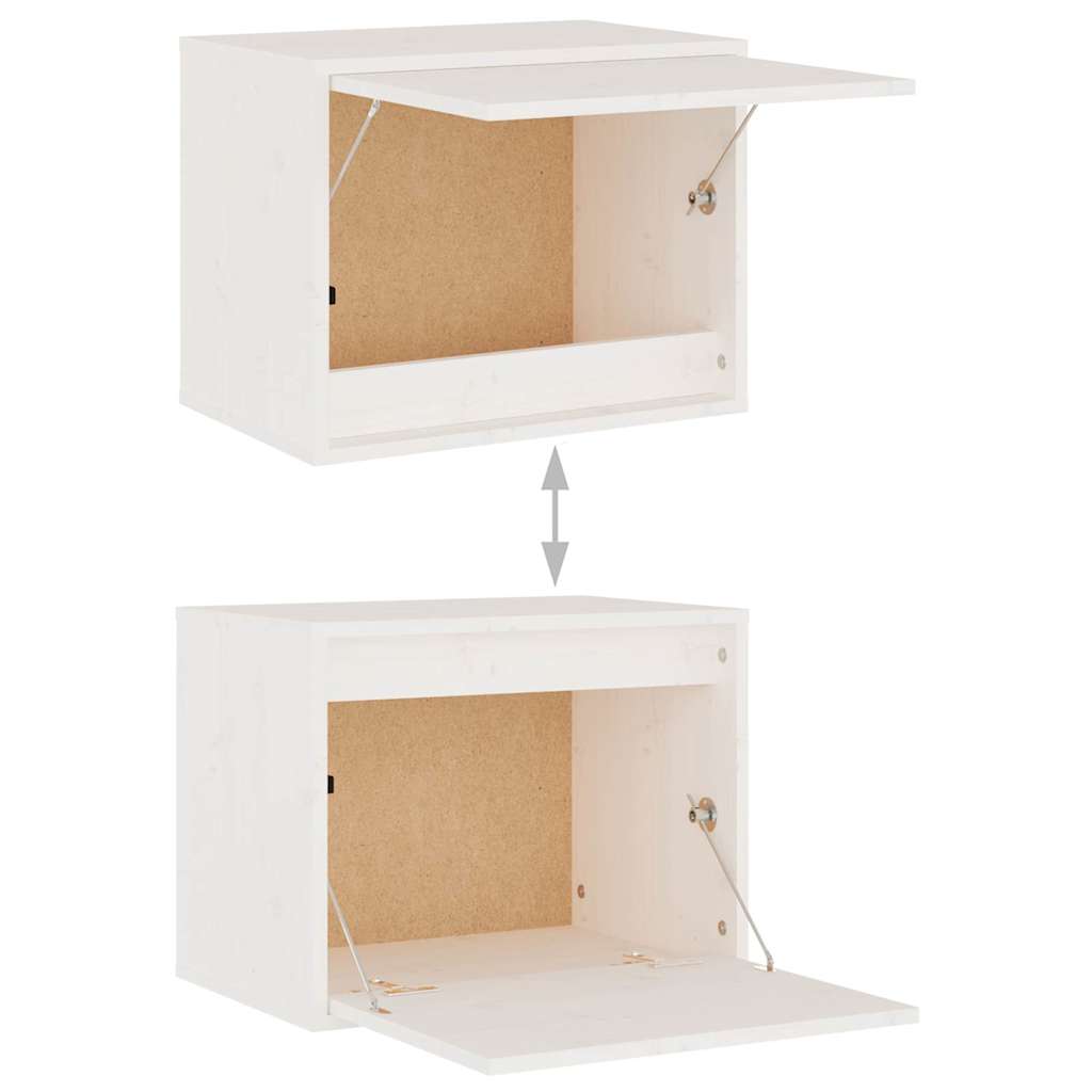 4 Piece TV Cabinet Set White Solid Wood Pine
