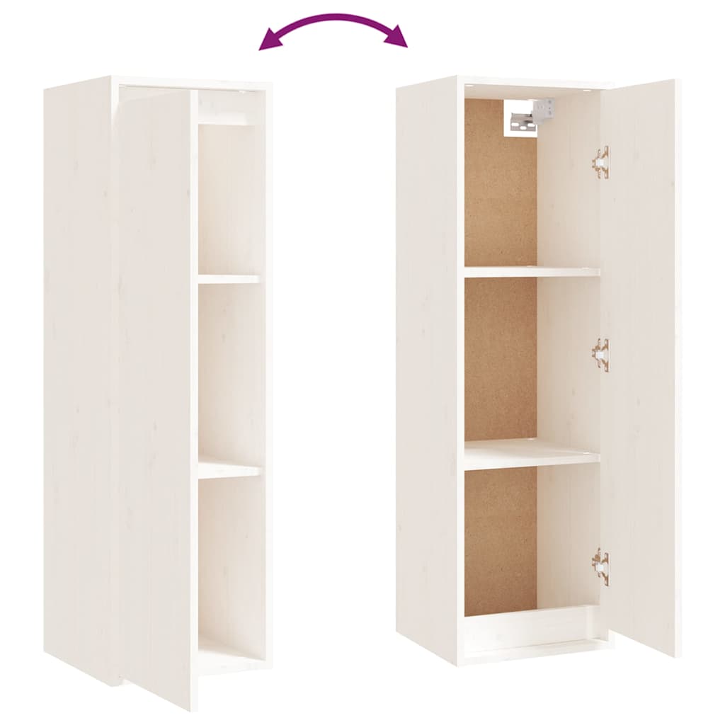 4 Piece TV Cabinet Set White Solid Wood Pine