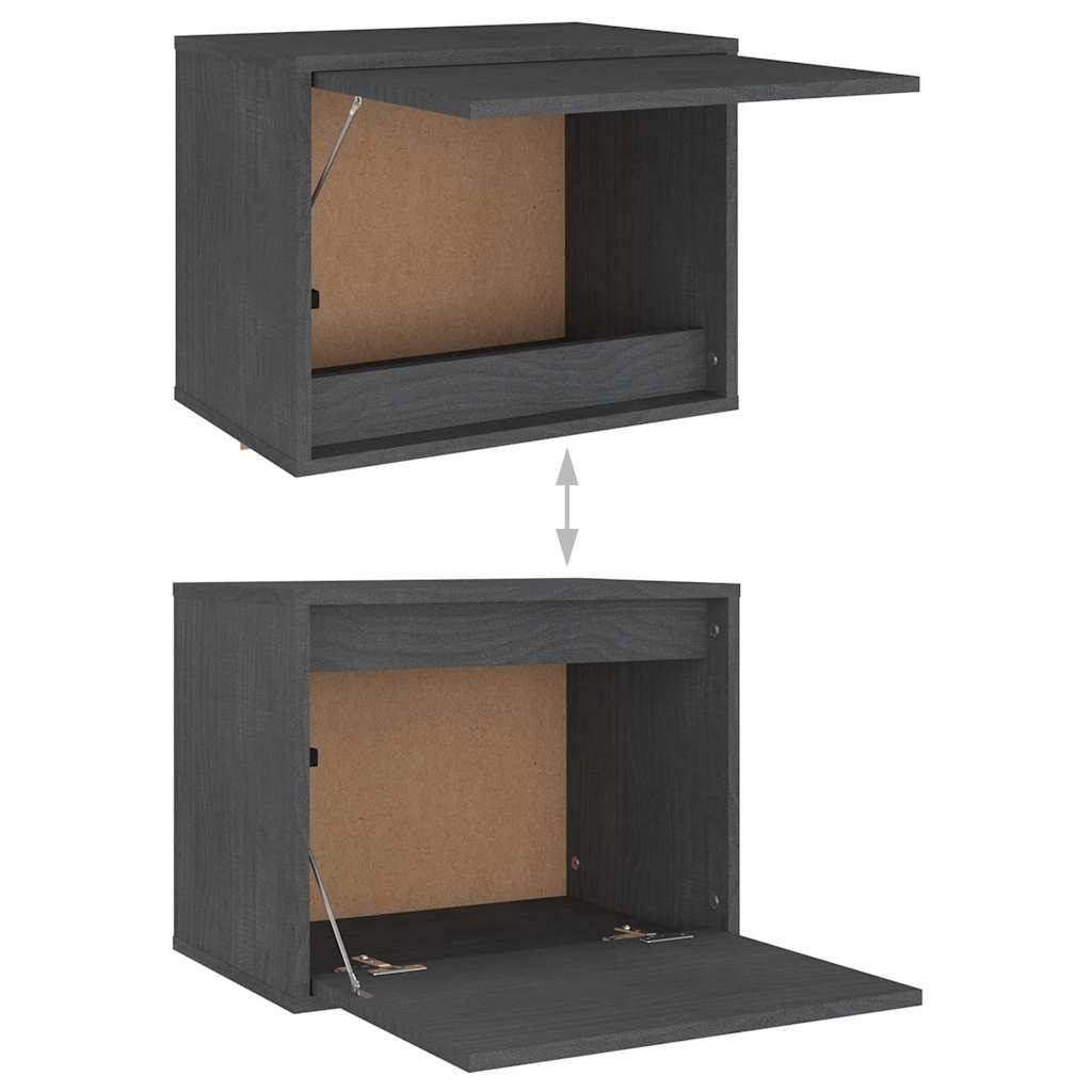 4 Piece TV Cabinet Set Grey Solid Wood Pine