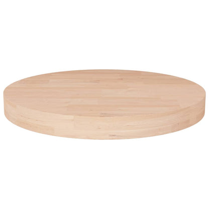 Round Table Top Ø30x4 cm Untreated Solid Wood Oak