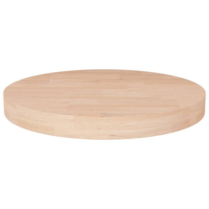 Round Table Top Ø40x4 cm Untreated Solid Wood Oak