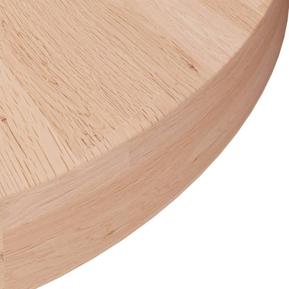 Round Table Top Ø40x4 cm Untreated Solid Wood Oak