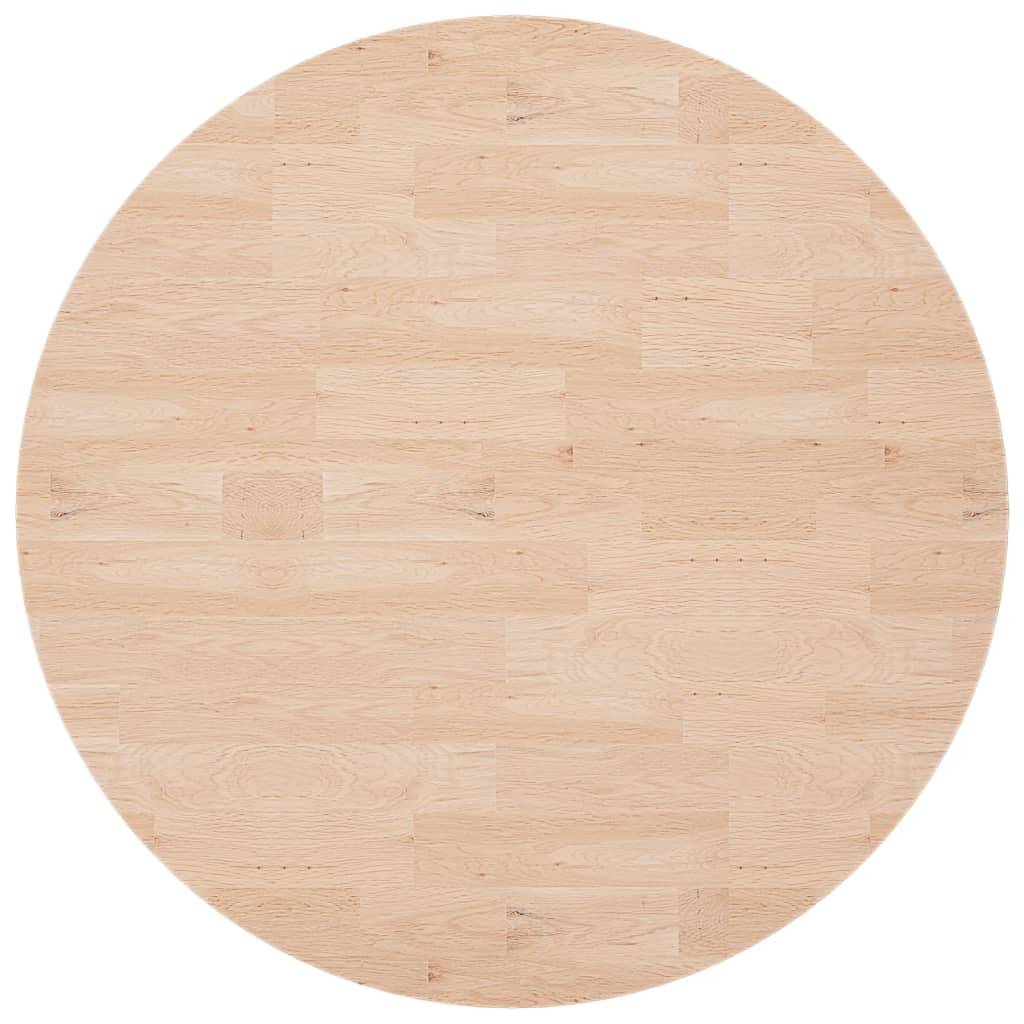 Round Table Top Ø90x4 cm Untreated Solid Wood Oak