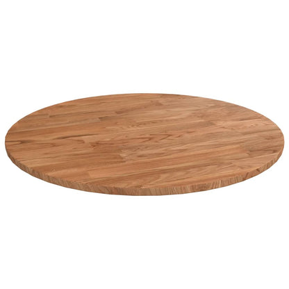 Round Table Top Light Brown Ø40x1.5 cm Treated Solid Wood Oak