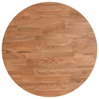 Round Table Top Light Brown Ø40x1.5 cm Treated Solid Wood Oak