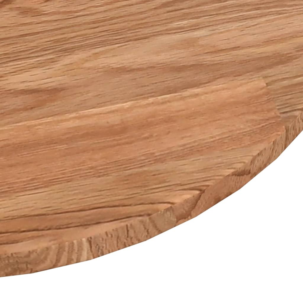 Round Table Top Light Brown Ø40x1.5 cm Treated Solid Wood Oak