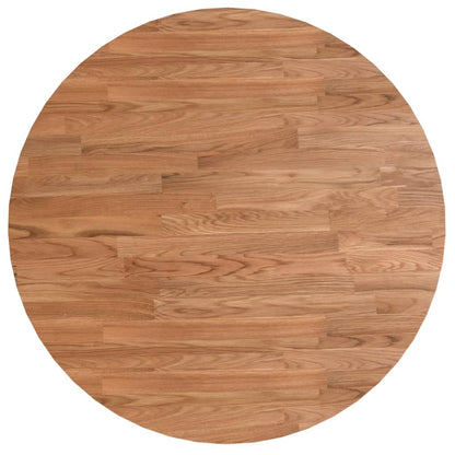 Round Table Top Light Brown Ø60x1.5 cm Treated Solid Wood Oak