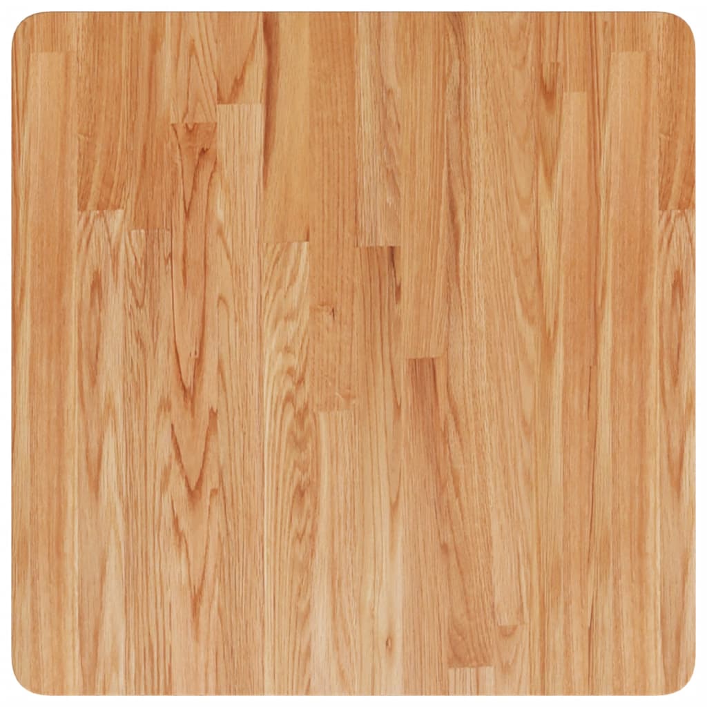 Square Table Top Light Brown 60x60x1.5cm Treated Solid Wood Oak