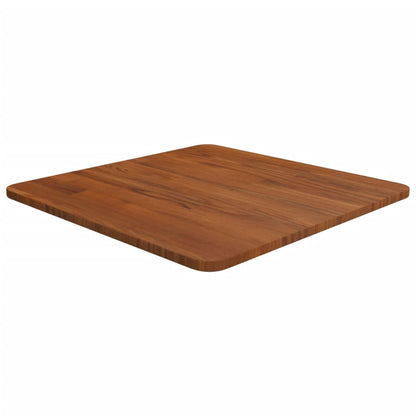 Square Table Top Dark Brown 50x50x1.5cm Treated Solid Wood Oak