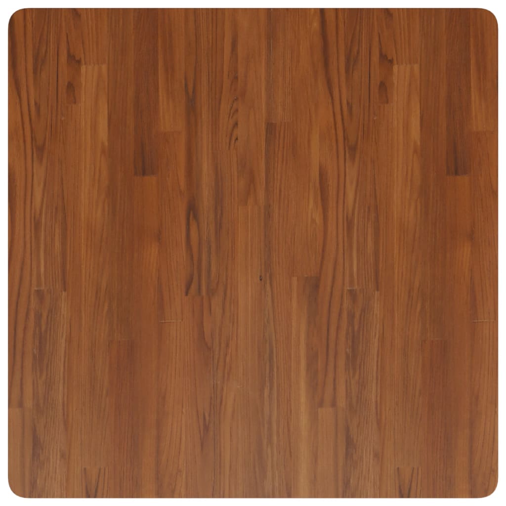 Square Table Top Dark Brown 80x80x1.5cm Treated Solid Wood Oak
