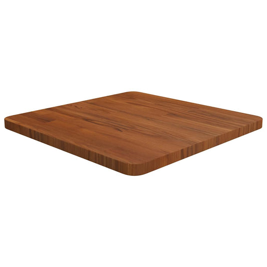 Square Table Top Dark Brown 50x50x2.5cm Treated Solid Wood Oak