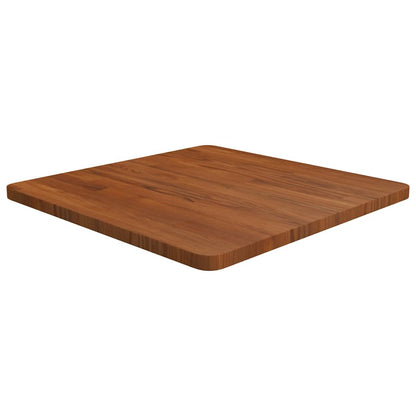 Square Table Top Dark Brown 60x60x2.5cm Treated Solid Wood Oak