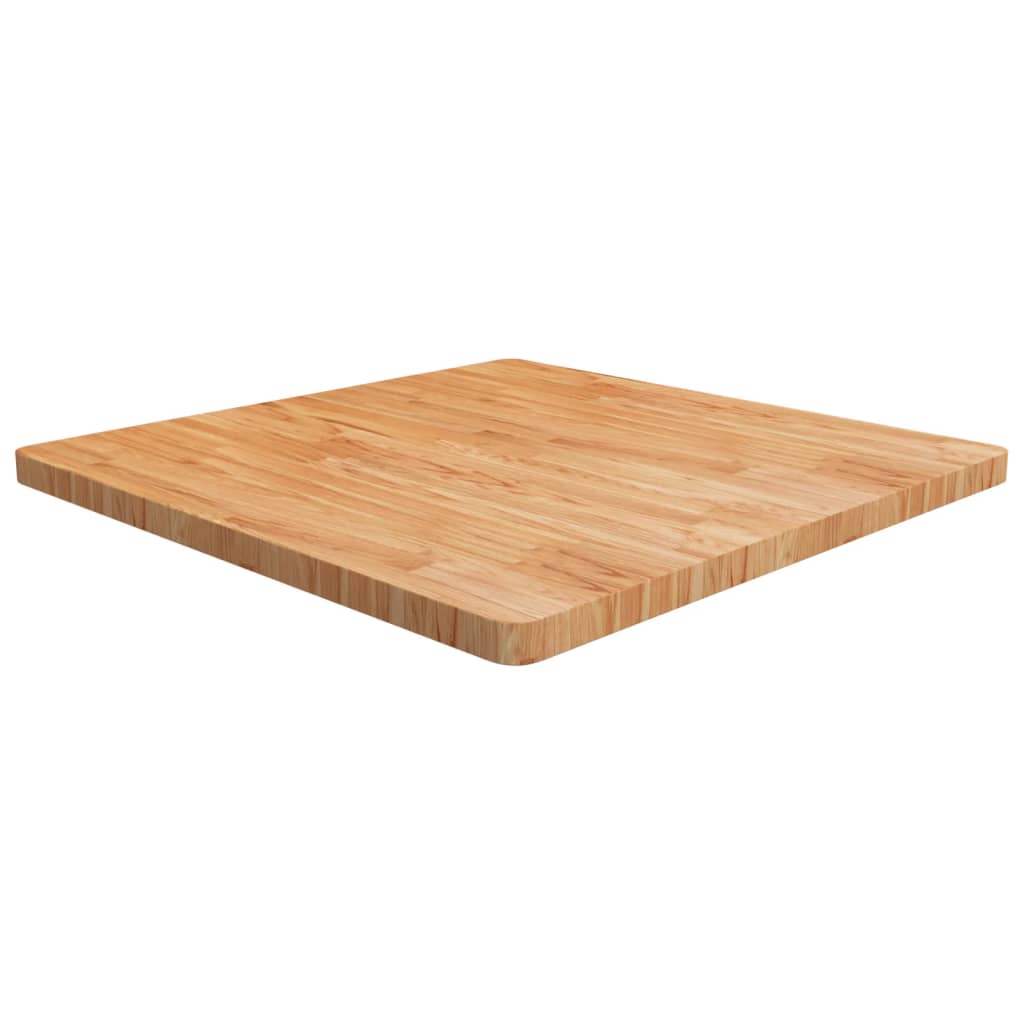 Square Table Top Light Brown 90x90x4cm Treated Solid Wood Oak