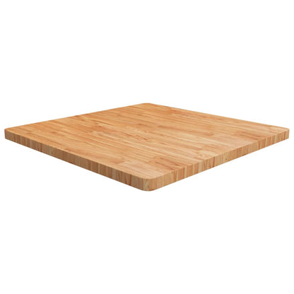 Square Table Top Light Brown 90x90x4cm Treated Solid Wood Oak