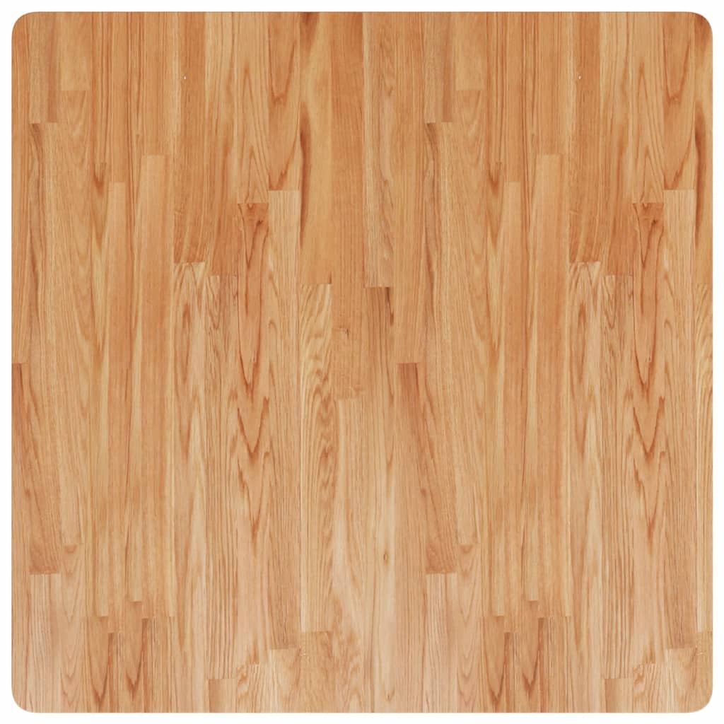 Square Table Top Light Brown 90x90x4cm Treated Solid Wood Oak