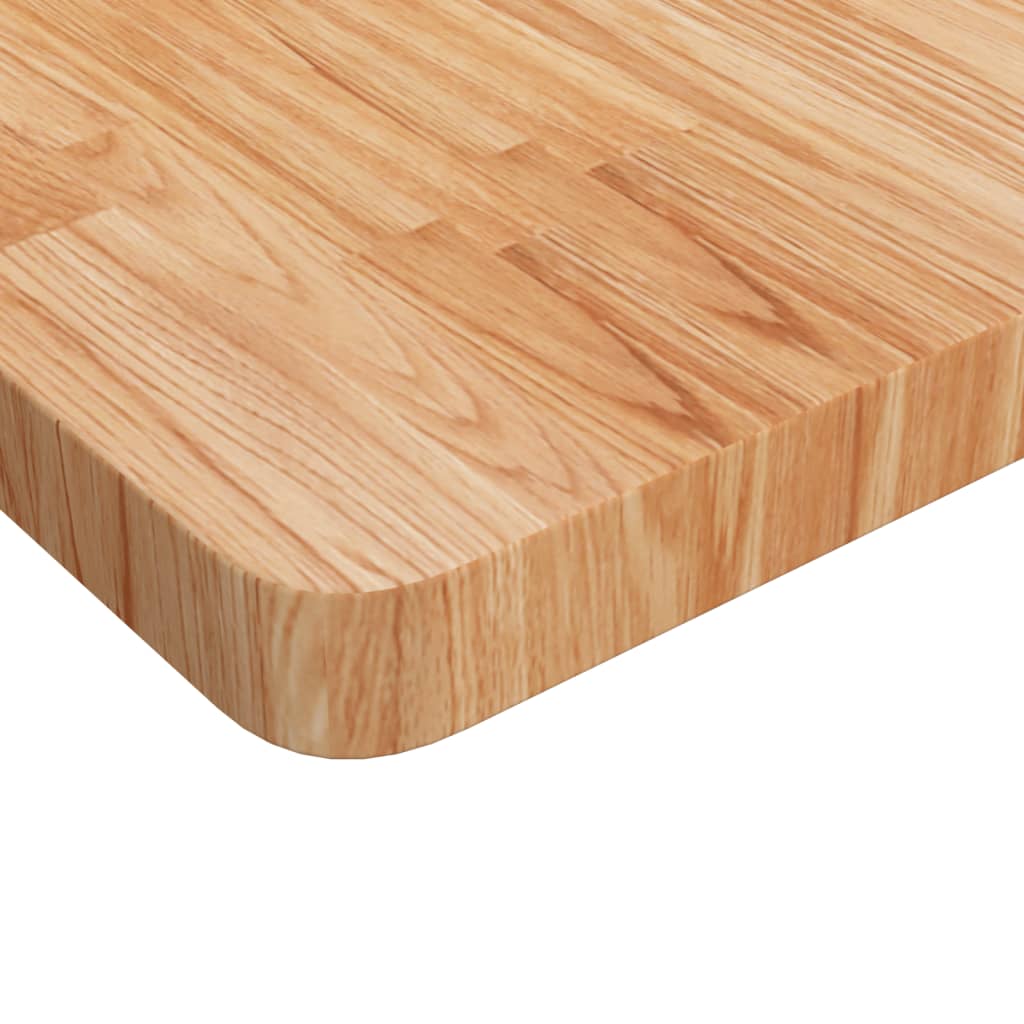Square Table Top Light Brown 90x90x4cm Treated Solid Wood Oak
