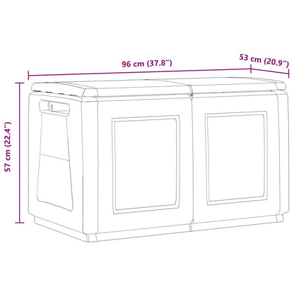 Garden Storage Box 96x53x57 cm 230 L Dark Grey and Black