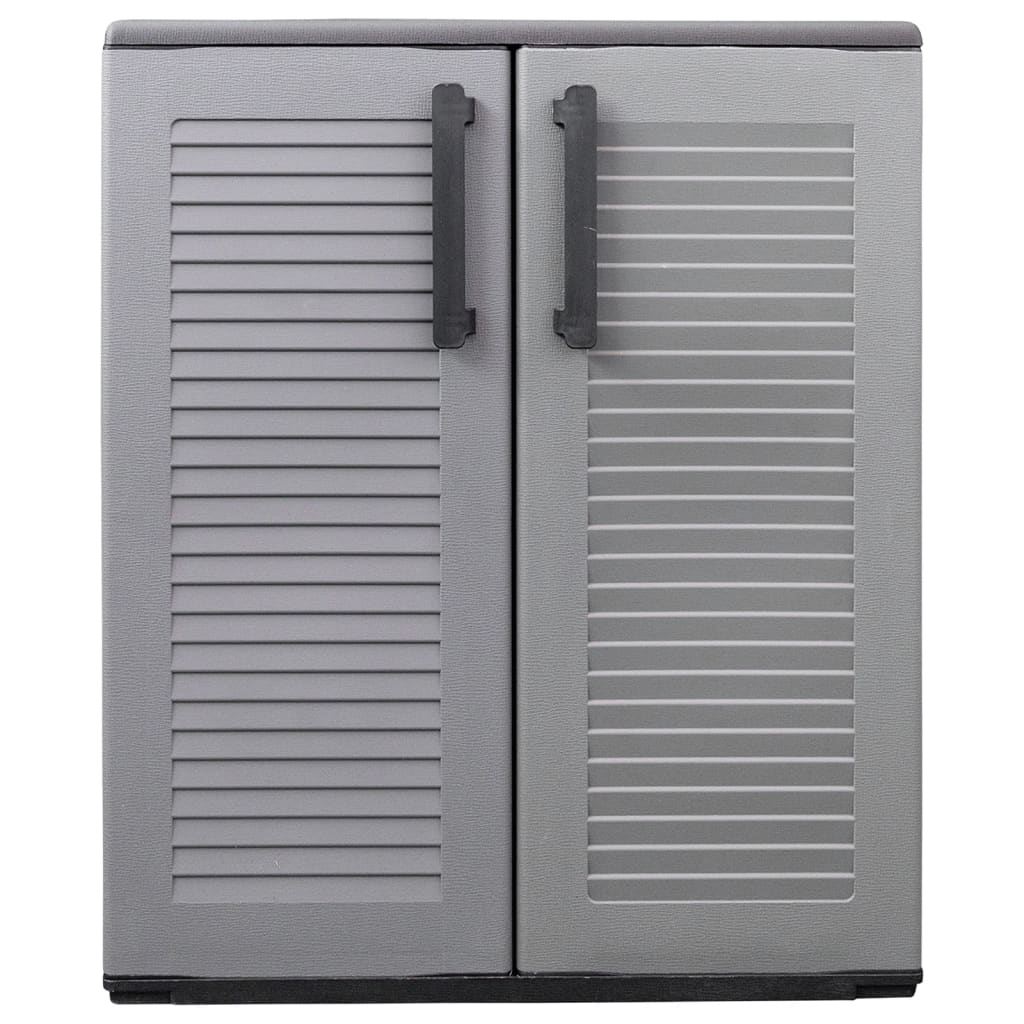 Garden Storage Cabinet Grey and Black 68x37x84 cm PP