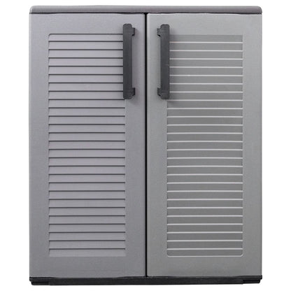 Garden Storage Cabinet Grey and Black 68x37x84 cm PP