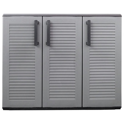 Garden Storage Cabinet Grey and Black 102x37x84 cm PP