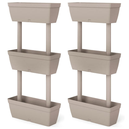 Garden Planter 6 pcs 100 cm Taupe