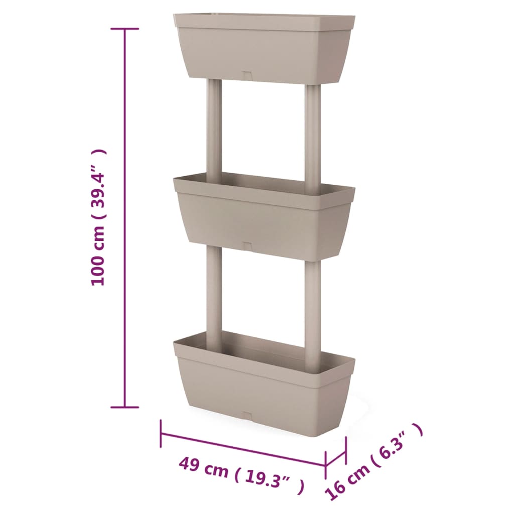 Garden Planter 6 pcs 100 cm Taupe