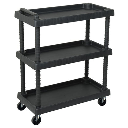 151828 vidaXL 3-Tier Workshop Tool Trolley Black 75x37,5x92 cm PP