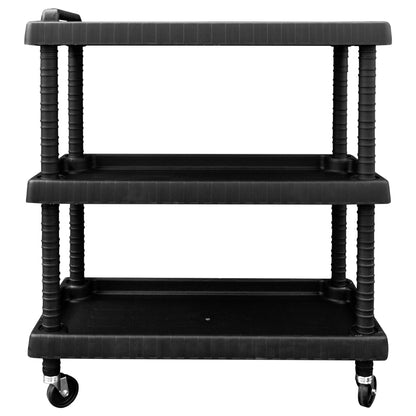 151828 vidaXL 3-Tier Workshop Tool Trolley Black 75x37,5x92 cm PP