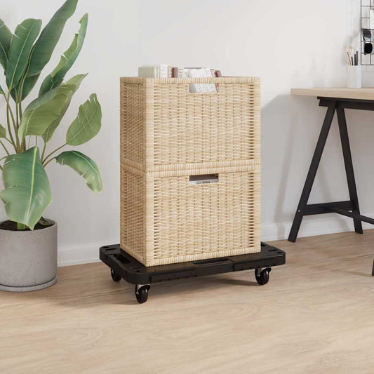 151831 vidaXL Transport Trolley Black 58x38x12 cm PP