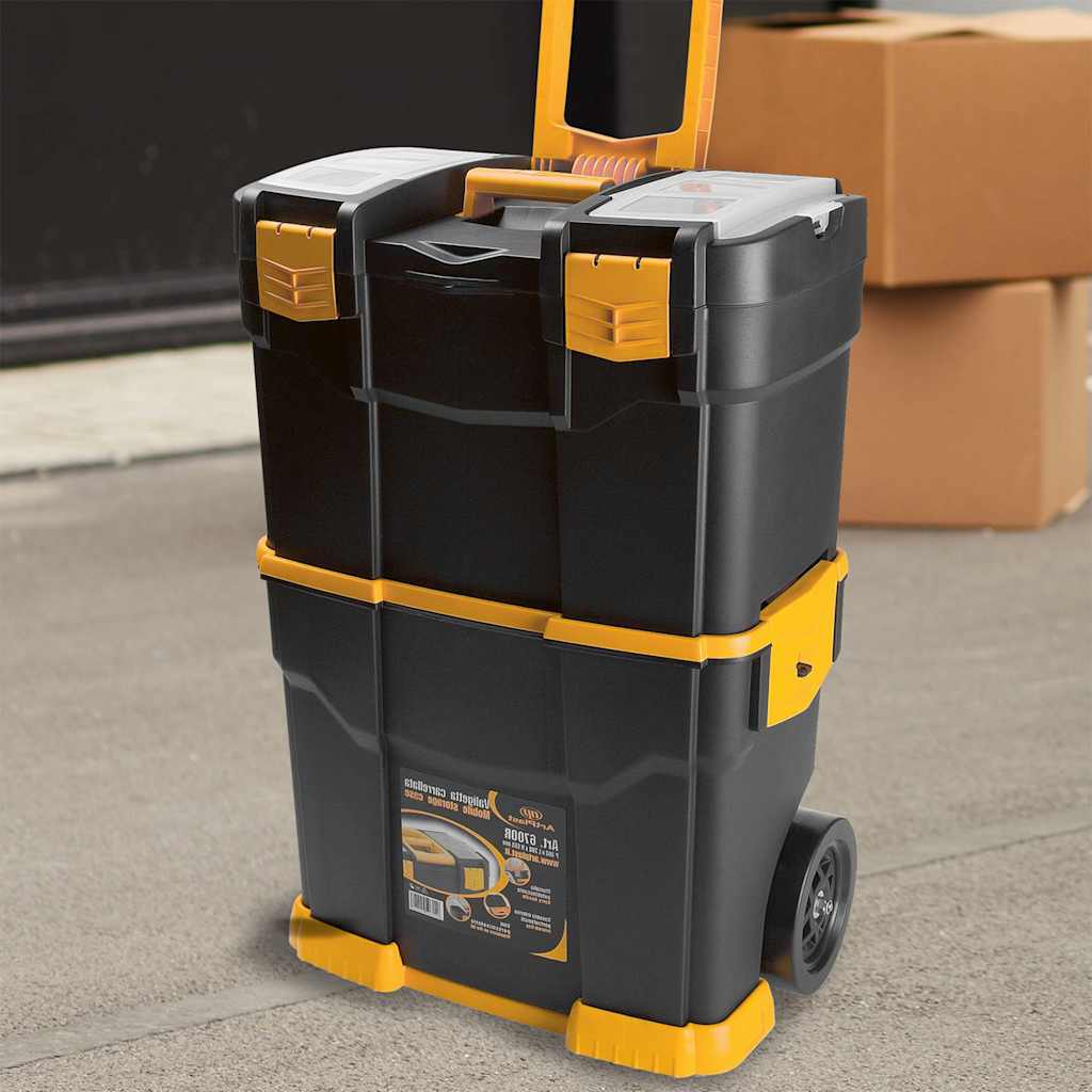 151840 vidaXL Rolling Tool Box 460x280x677 mm PP