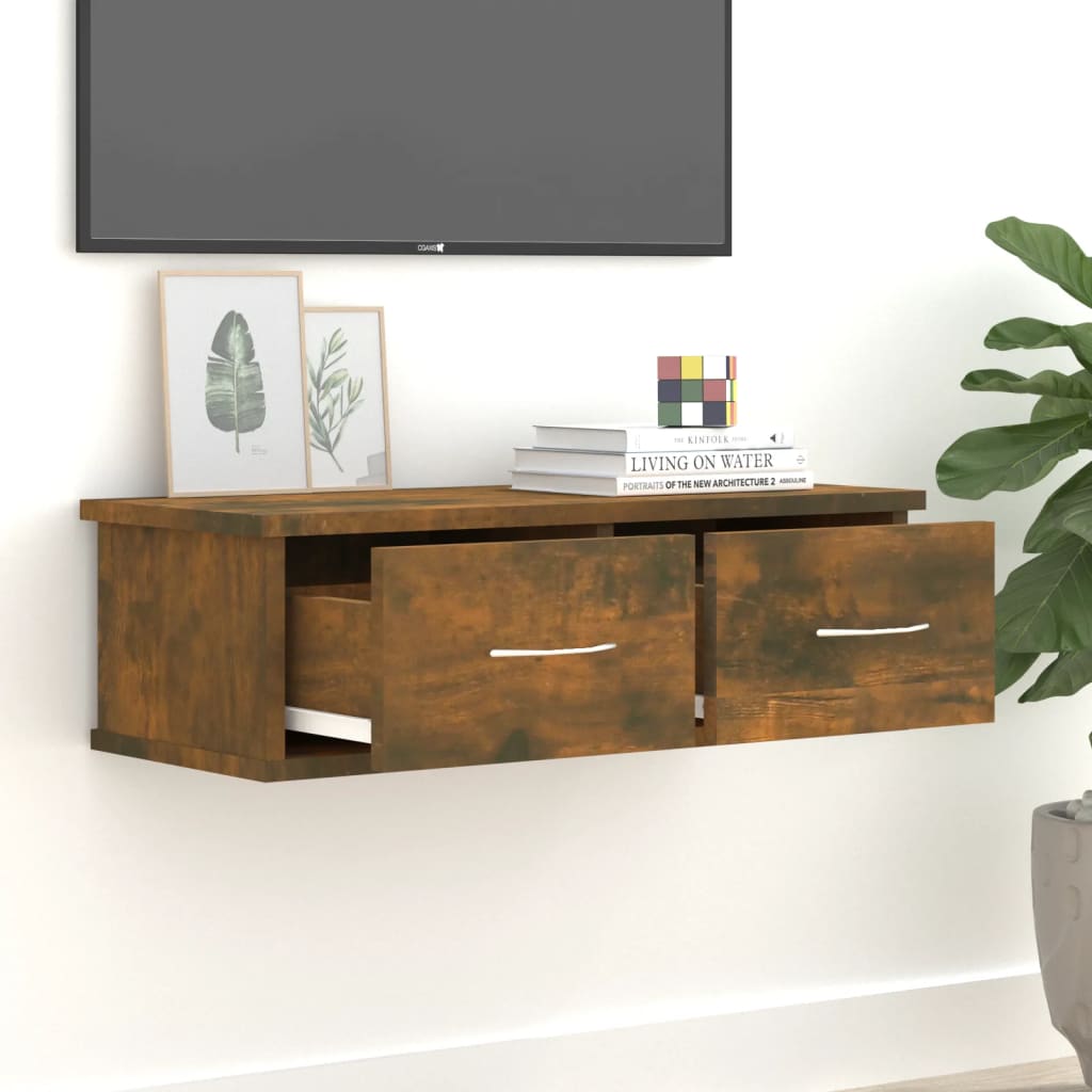 815078 vidaXL Wall Cabinet Smoked Oak 60x26x18,5 cm Engineered Wood