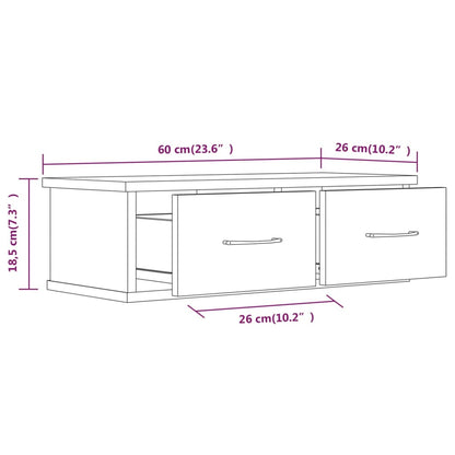 815079 vidaXL Wall Cabinet Grey Sonoma 60x26x18,5 cm Engineered Wood