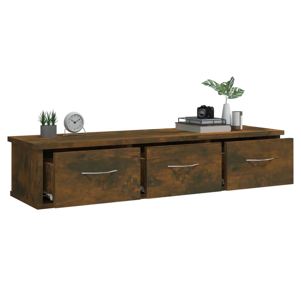 815081 vidaXL Wall Cabinet Smoked Oak 88x26x18,5 cm Engineered Wood