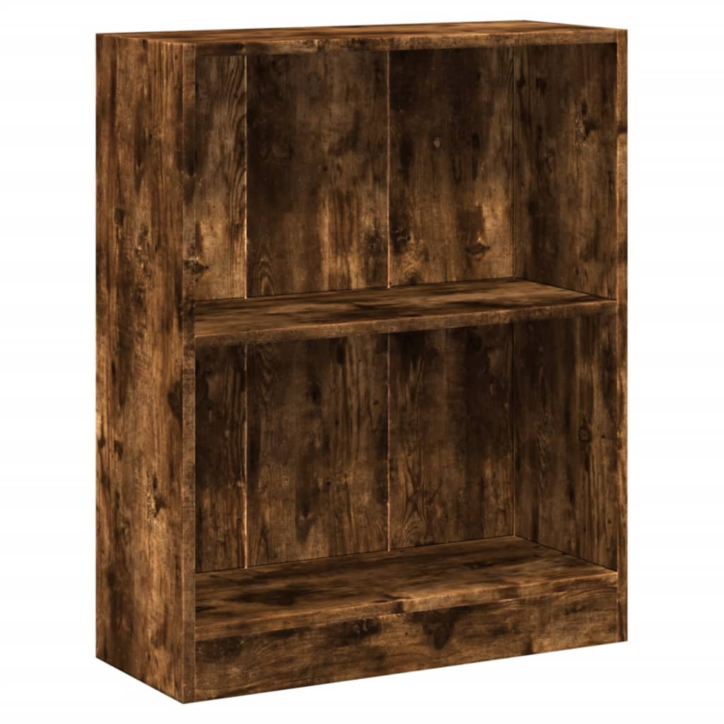 Bookcase Smoked Oak 60x24x76 cm Engineered Wood