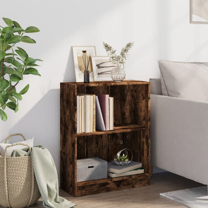 Bookcase Smoked Oak 60x24x76 cm Engineered Wood