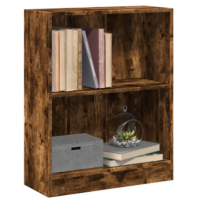 Bookcase Smoked Oak 60x24x76 cm Engineered Wood