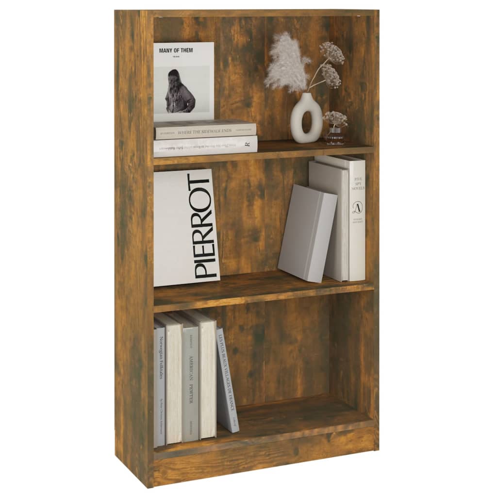 815087 vidaXL Book Cabinet Smoked Oak 60x24x109 cm Engineered Wood