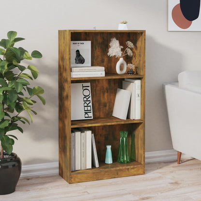 815087 vidaXL Book Cabinet Smoked Oak 60x24x109 cm Engineered Wood