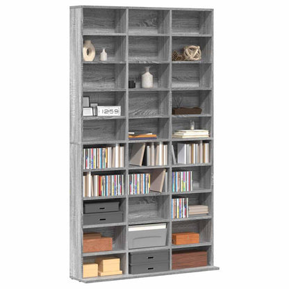 CD Cabinet Grey Sonoma 102x23x177.5 cm Engineered Wood
